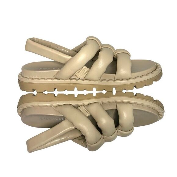 Prada Blow Padded Leather Puffy Slingback Sport Sandal EU 39.5 US 9.5 Leather - Picture 6 of 12